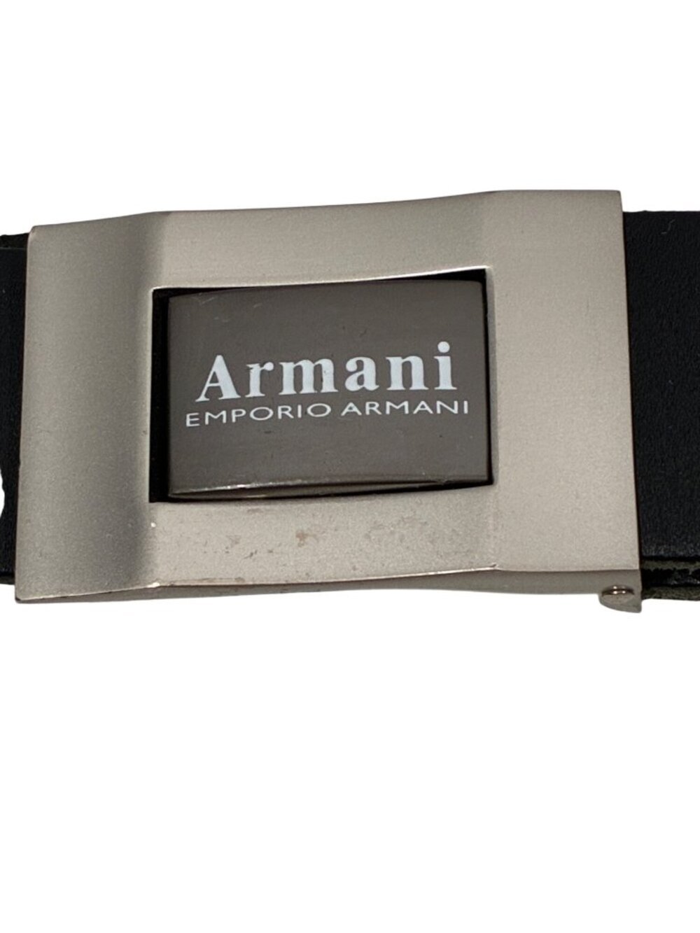 Emporio Armani Black cow split Leather Belt With Polished Buckle 1.5 Inches Wide - Picture 3 of 9